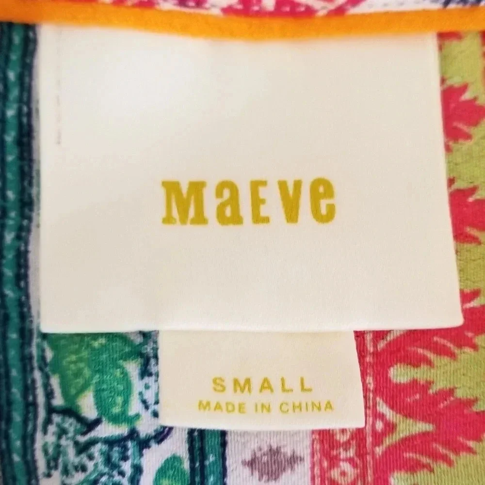 Anthropologie Maeve Milla Printed Tribal Top S - Picture 6 of 8